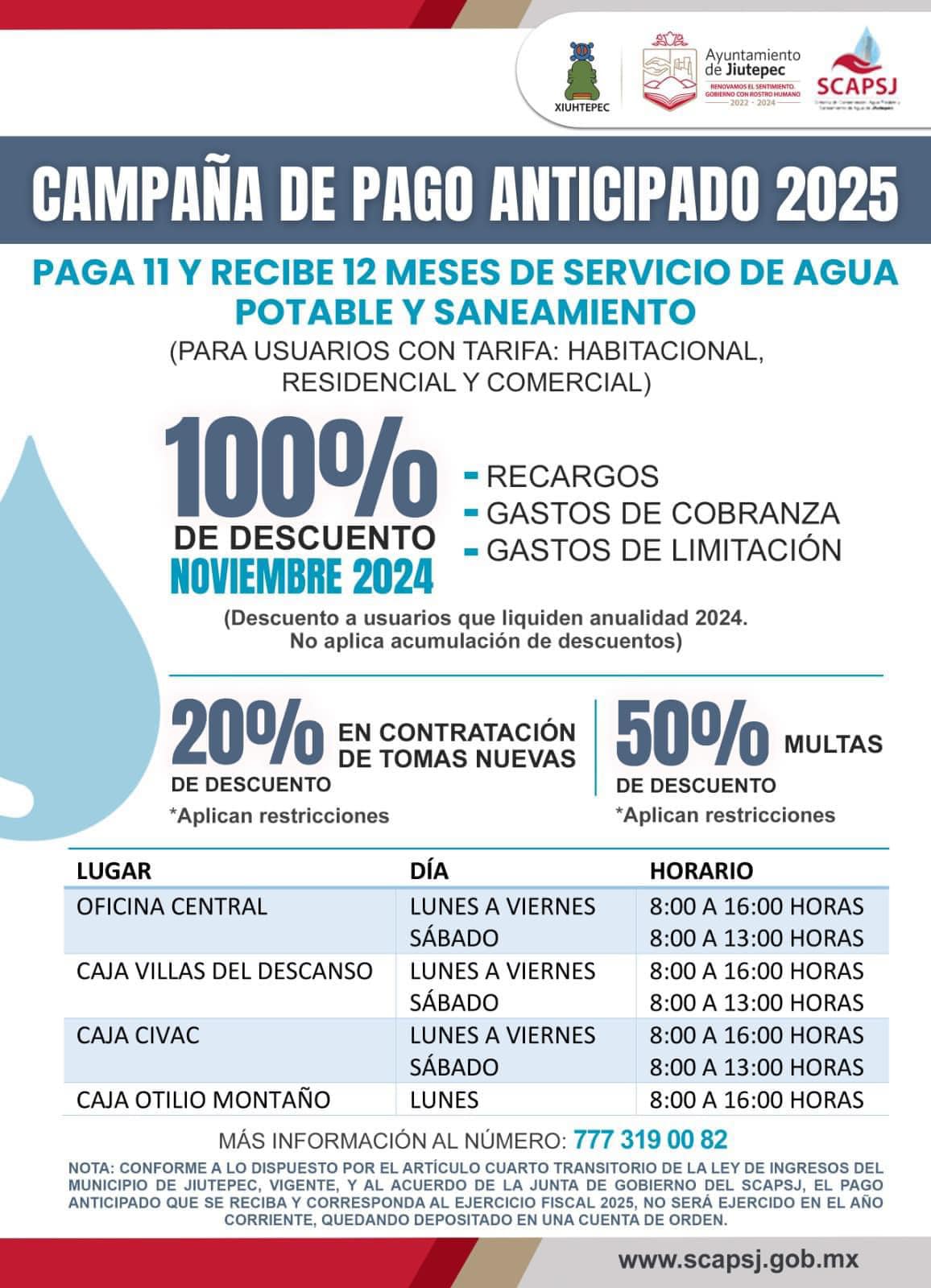 Campaña de Pago Anticipado del Agua Potable 2025