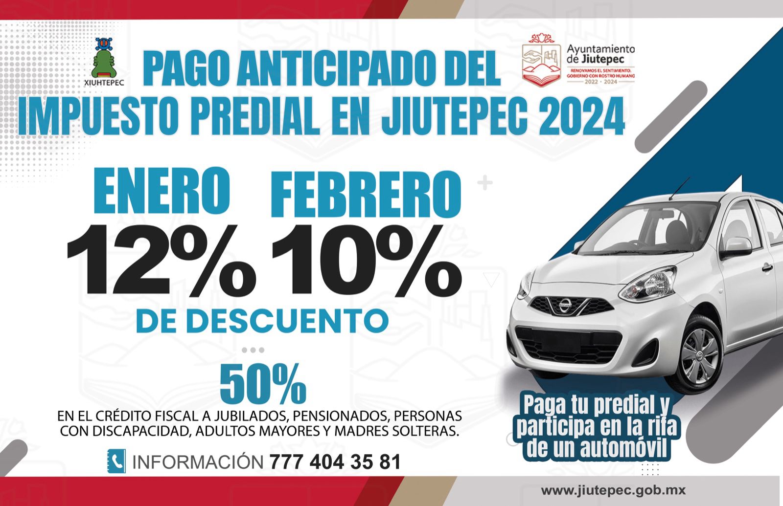 INICIA CAMPAÑA DE PAGO ANTICIPADO DEL IMPUESTO PREDIAL 2024 EN JIUTEPEC